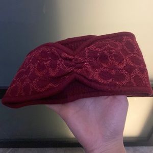 Coach red winter headband